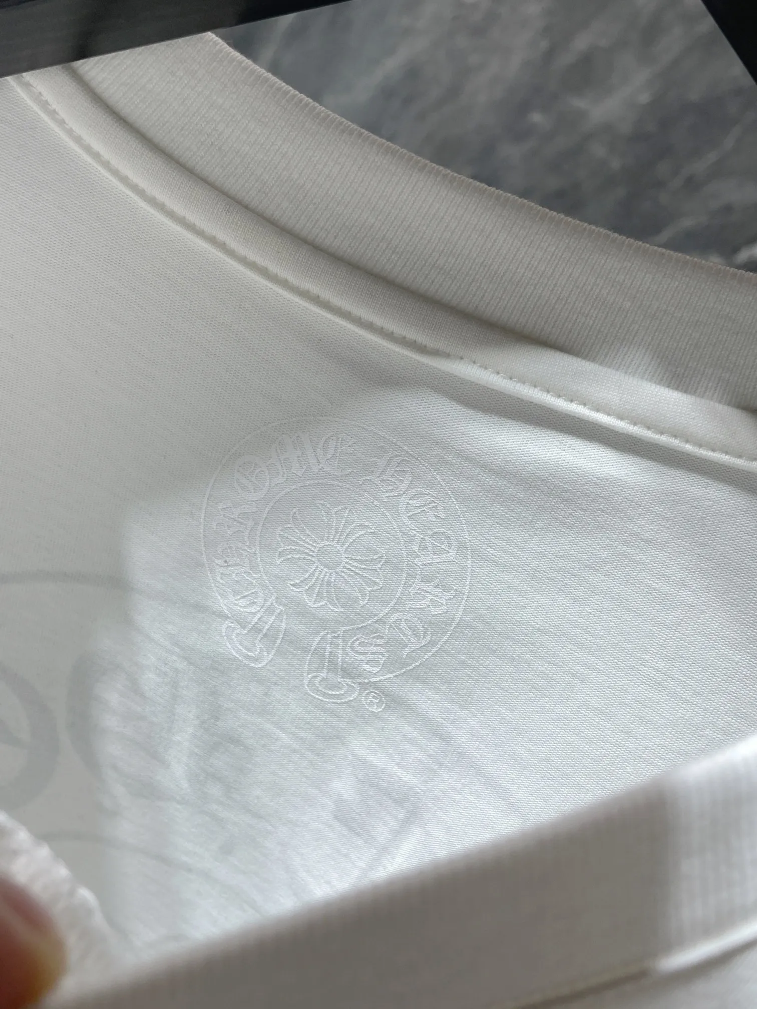 P140 New in summer Chrome Hearts 25ss 260g~270g High-weight, environmentally friendly and high-quality top-quality fabric Classic large horseshoe cross pattern Sanskrit short sleeves Imported glue printing and dyeing Counter synchronization 1:1 replica version Recommended color: black white Size: S, M, L, XL